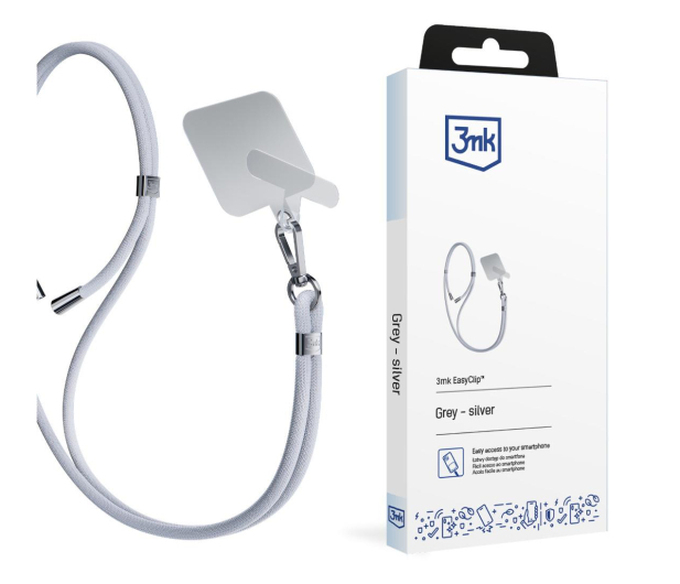 3MK Sznurek do Etui EasyClip Grey (silver) 5903108568647 - 1267318 - zdjęcie 2